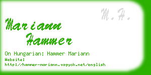 mariann hammer business card